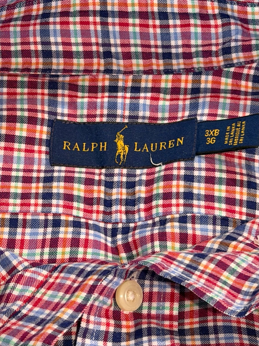 Ralph Lauren Classic Fit Plaid Button Down Shirt 3XB 100% Cotton - Picture 3 of 6